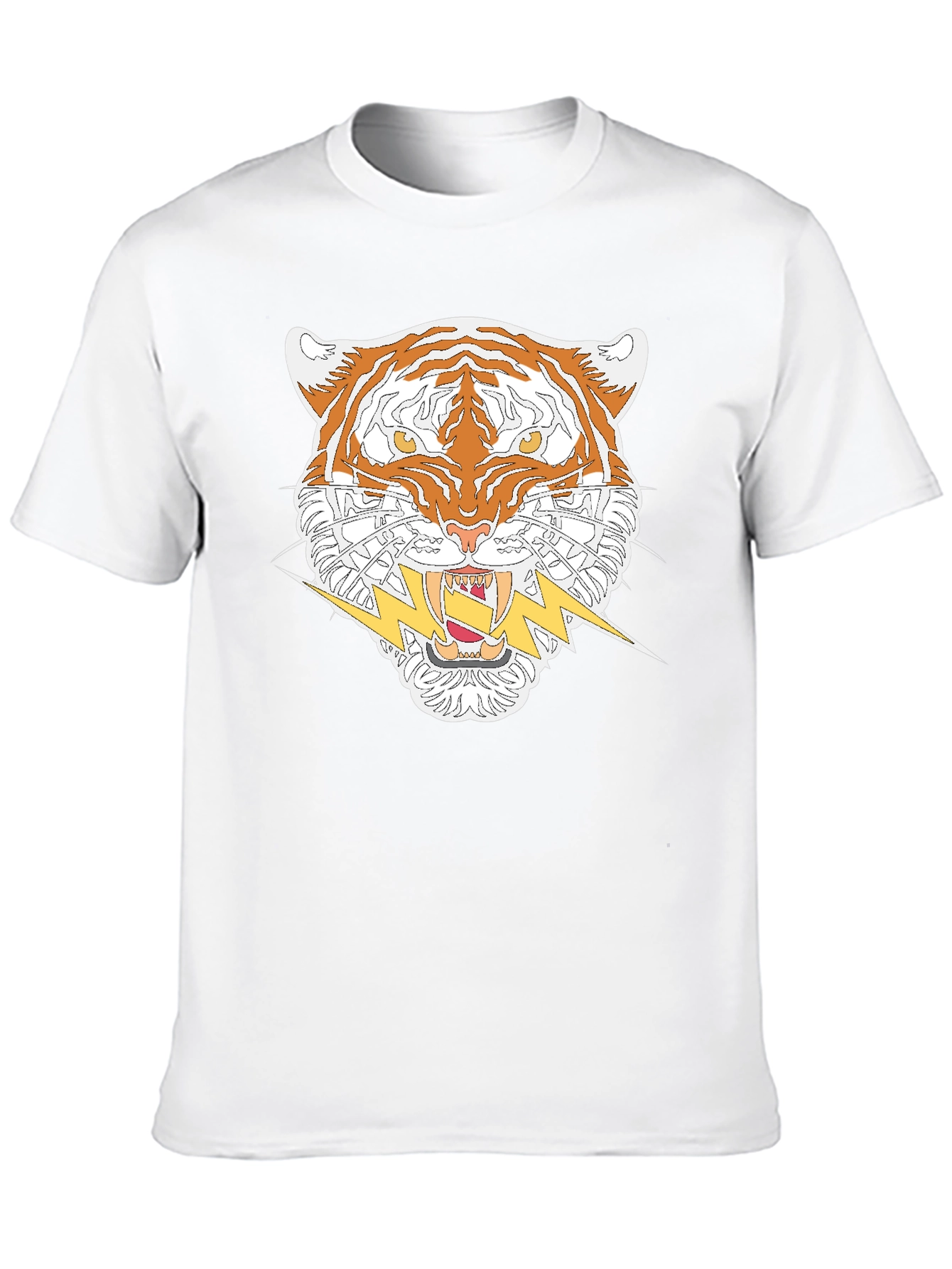 Tiger with Lightning Bolt Graphic T-Shirt