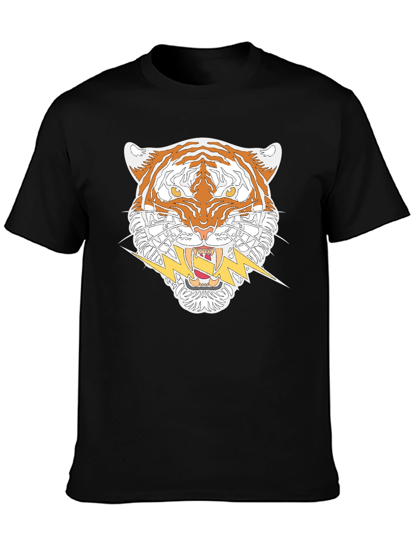 Tiger with Lightning Bolt Graphic T-Shirt