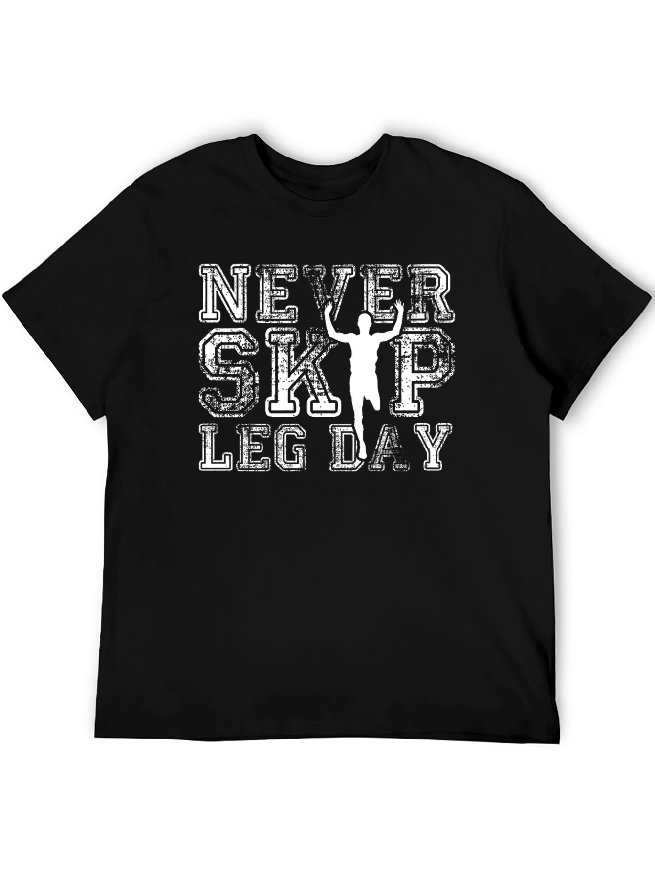 Never Skip Leg Day Black Graphic Tee