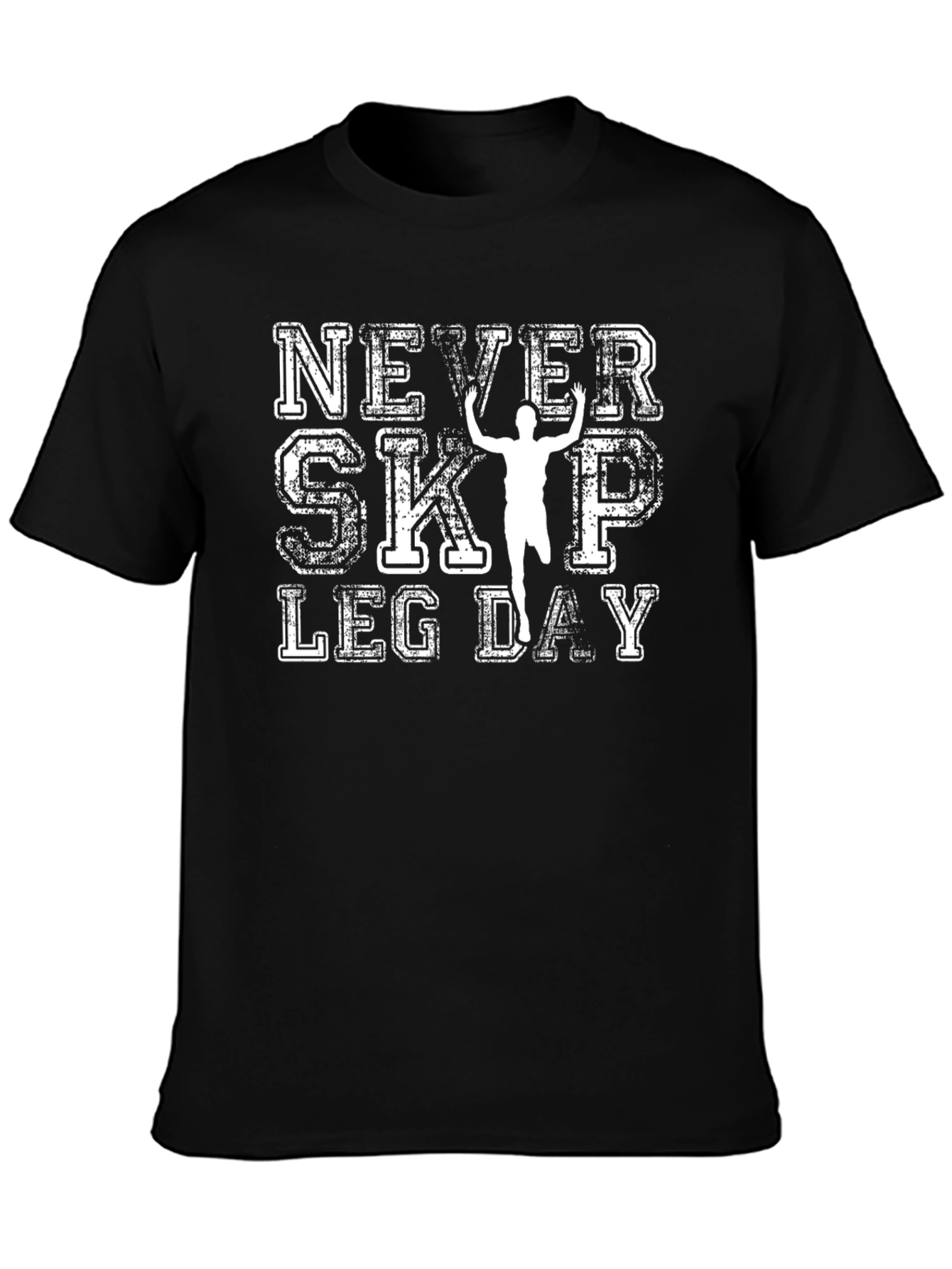 Never Skip Leg Day Black Graphic Tee
