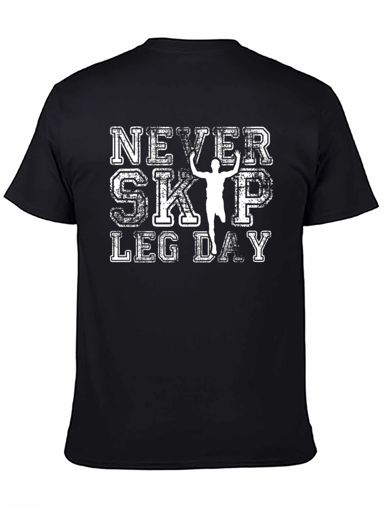 Never Skip Leg Day Black Graphic Tee