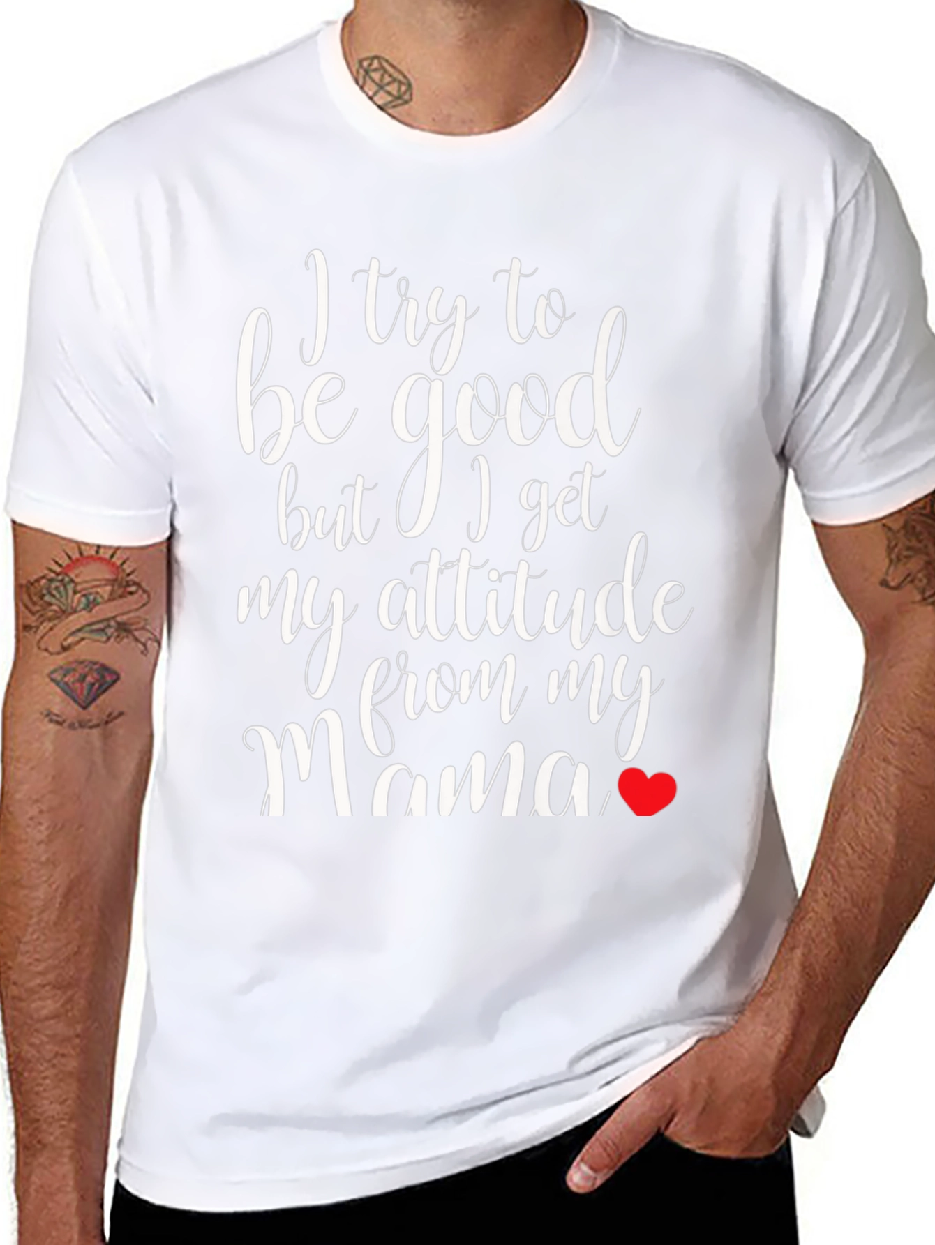 Funny Mamas Attitude Black T-Shirt