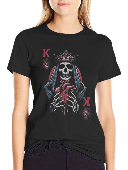 King of Hearts T-Shirt - Skull and Crown Graphic Tee