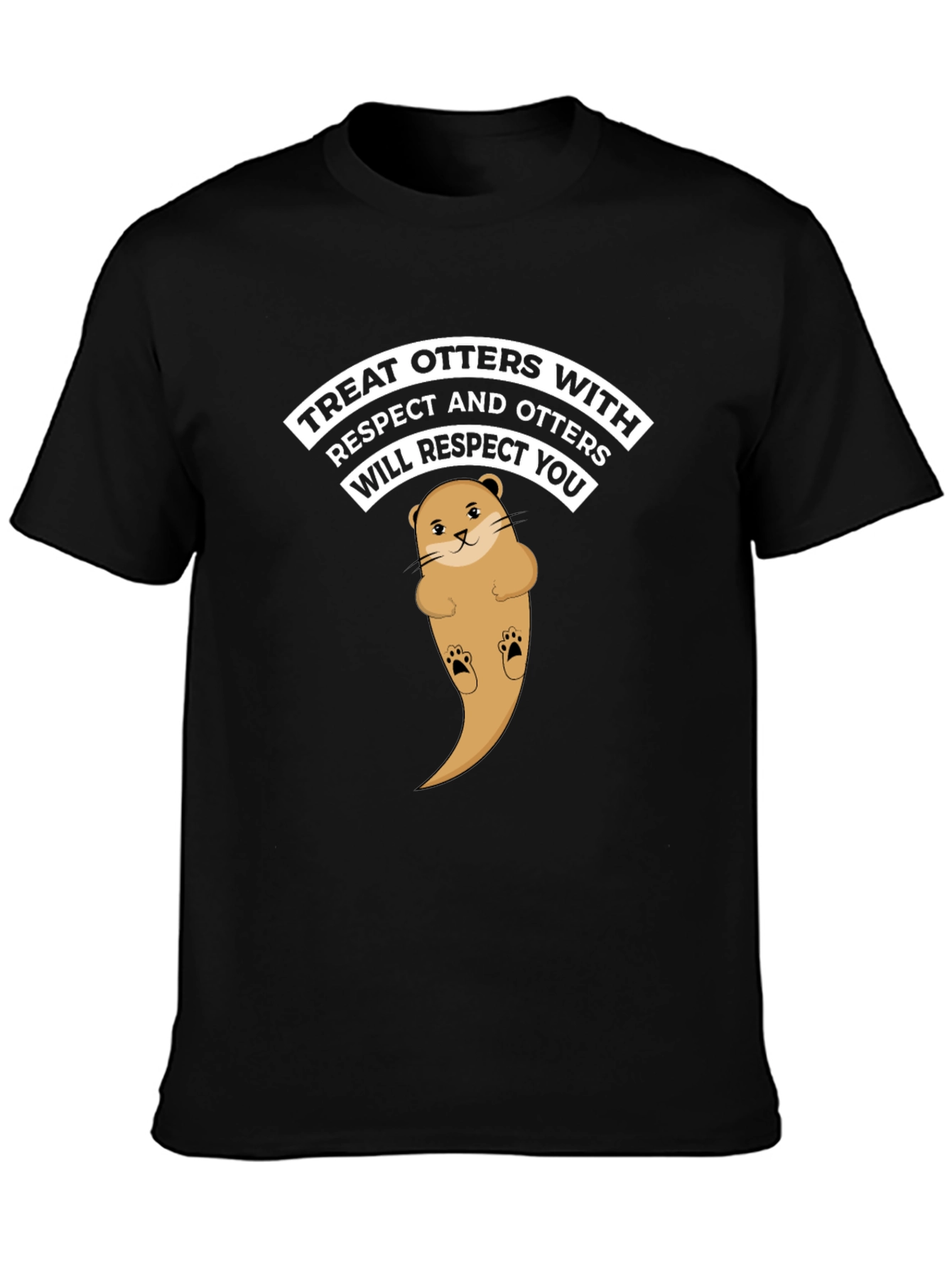 Treat Otters With Respect Black Graphic Tee