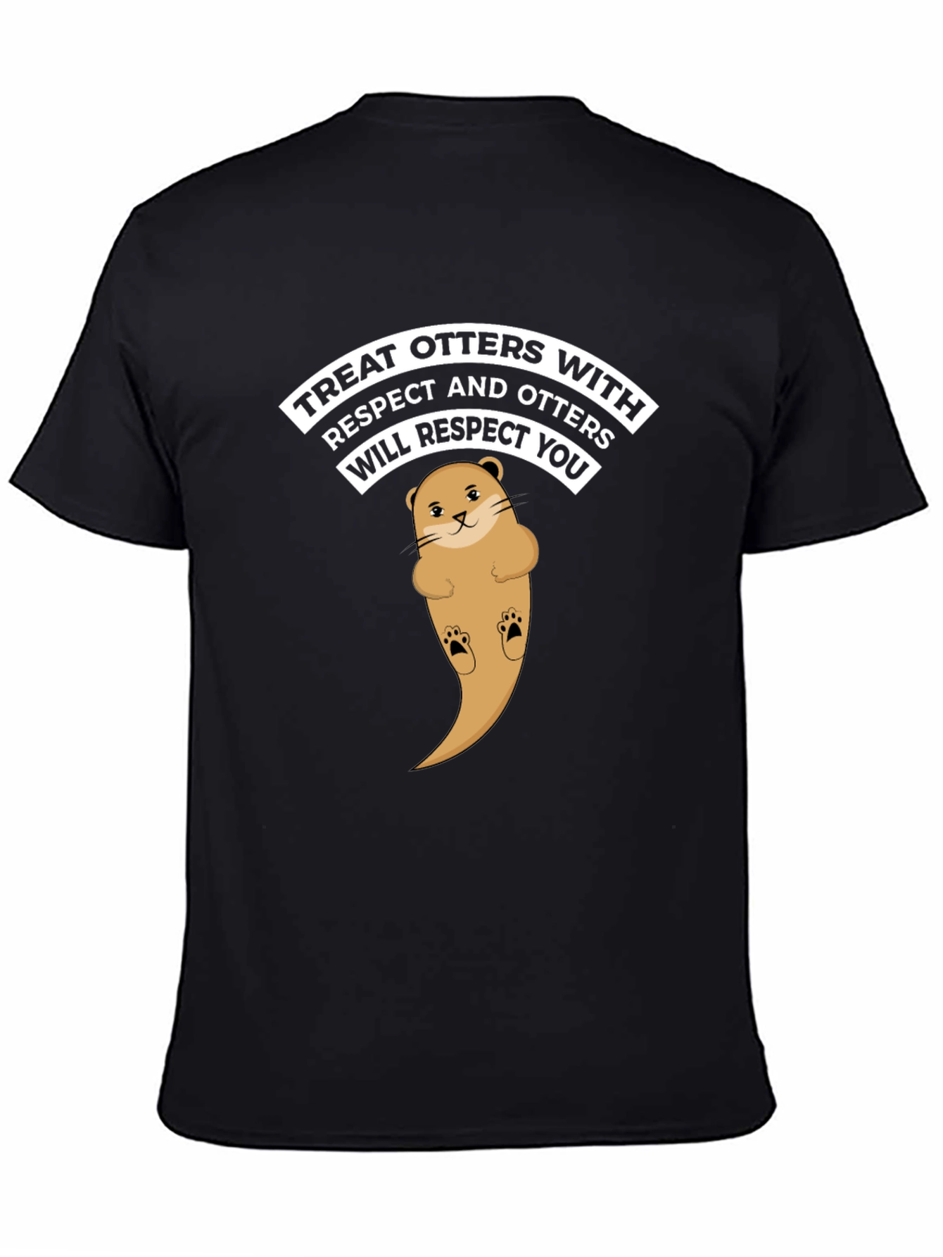 Treat Otters With Respect Black Graphic Tee