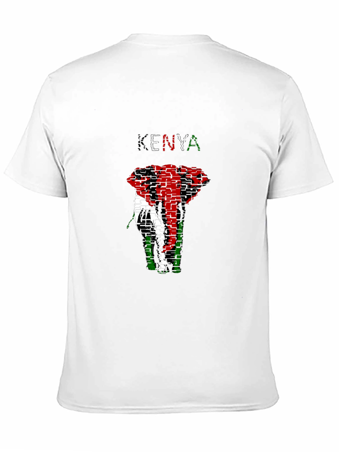 Kenya Flag Elephant Graphic Tee - Black