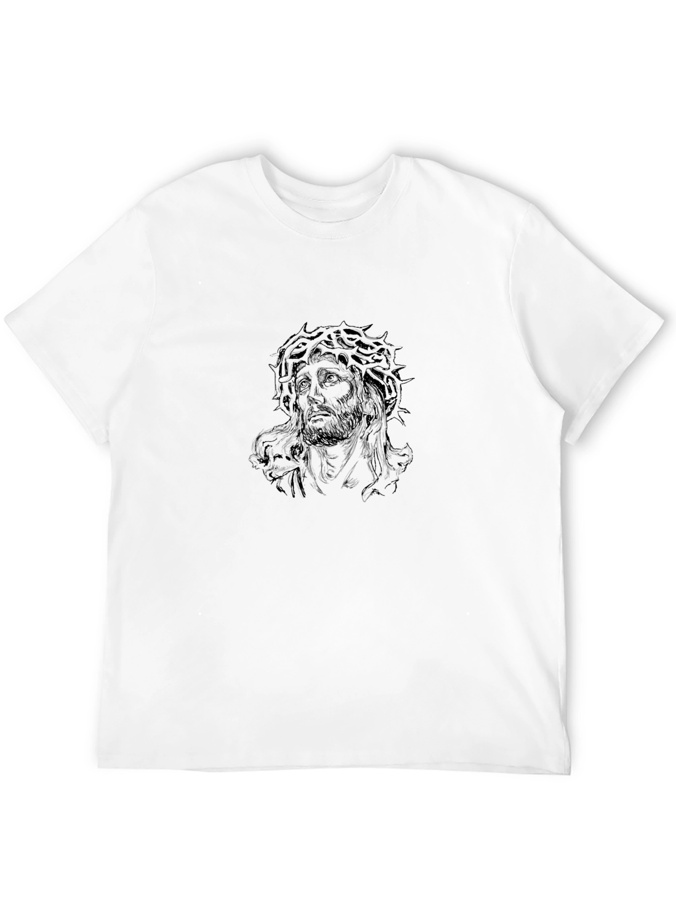 Mens Black T-Shirt Jesus Graphic Tee