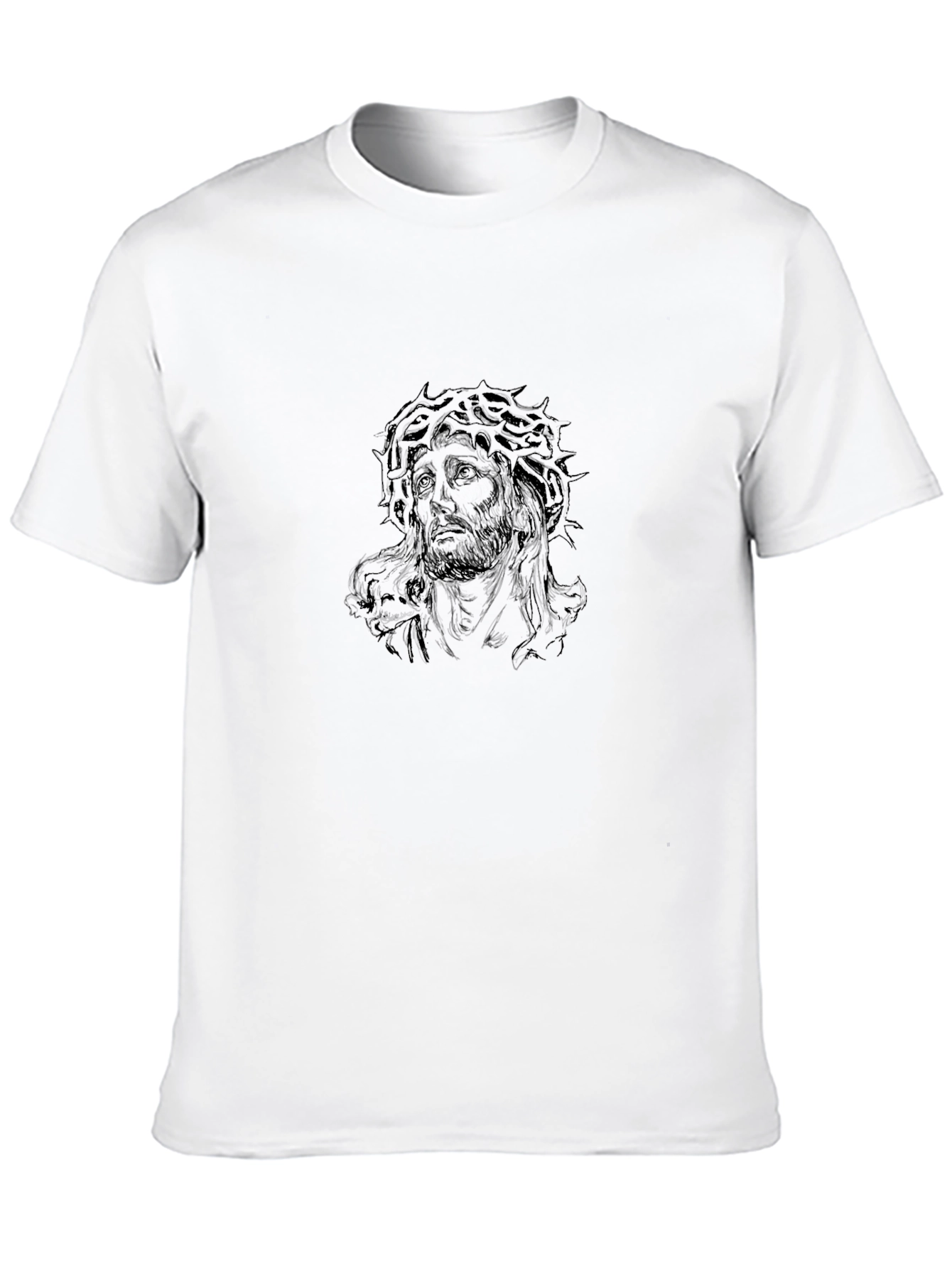 Mens Black T-Shirt Jesus Graphic Tee