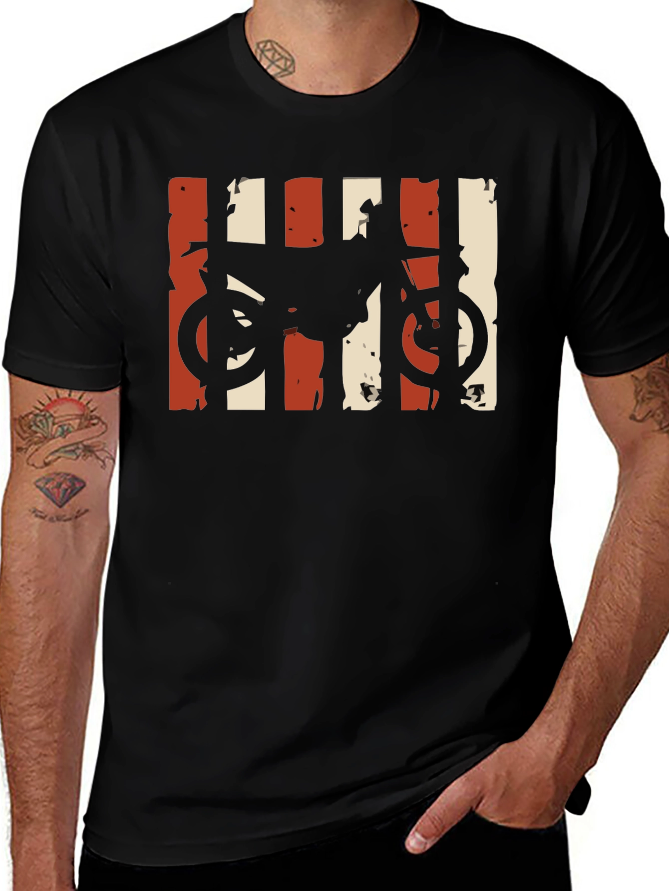 Motorcycle Graphic T-Shirt - Distressed Retro Design