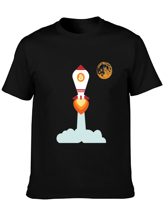 Bitcoin Rocket Moon T-Shirt - Crypto HODL