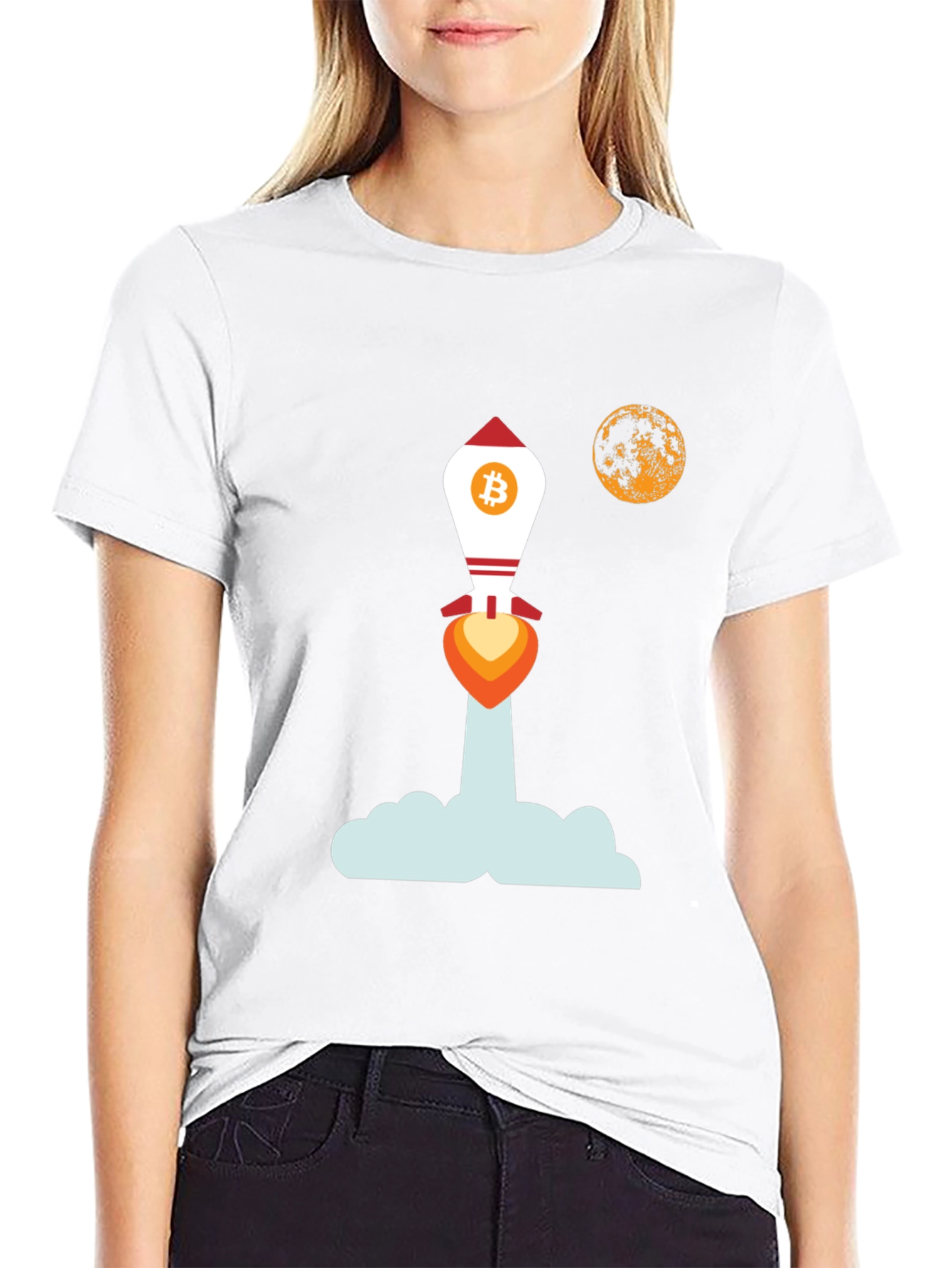 Bitcoin Rocket Moon T-Shirt - Crypto HODL