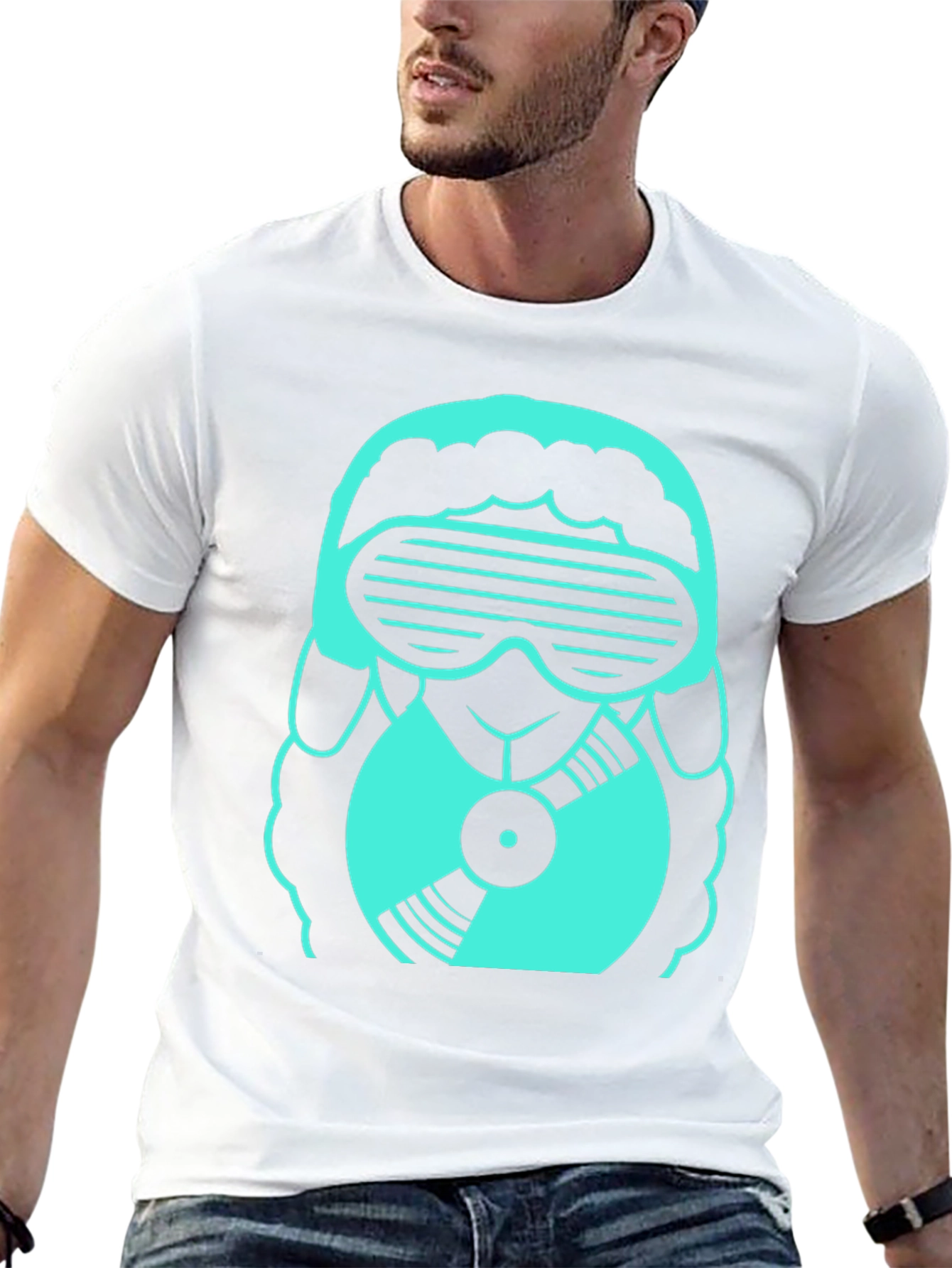 DJ Sheep Tee: Cool Graphic Print T-Shirt
