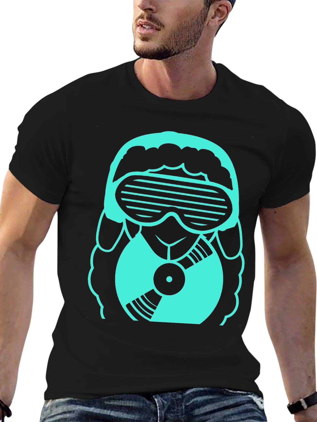 DJ Sheep Tee: Cool Graphic Print T-Shirt