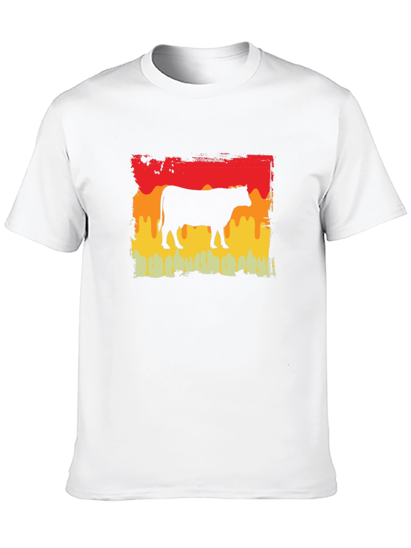 Retro Cow Graphic Tee - Black Unisex T-Shirt
