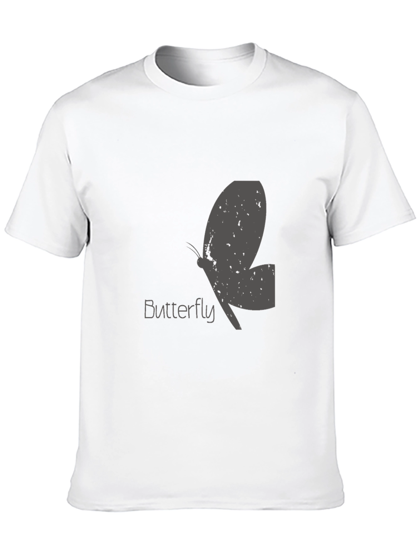 Mens Black Butterfly Graphic T-Shirt