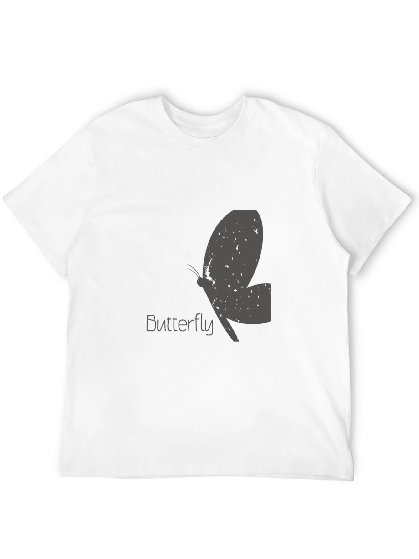 Mens Black Butterfly Graphic T-Shirt