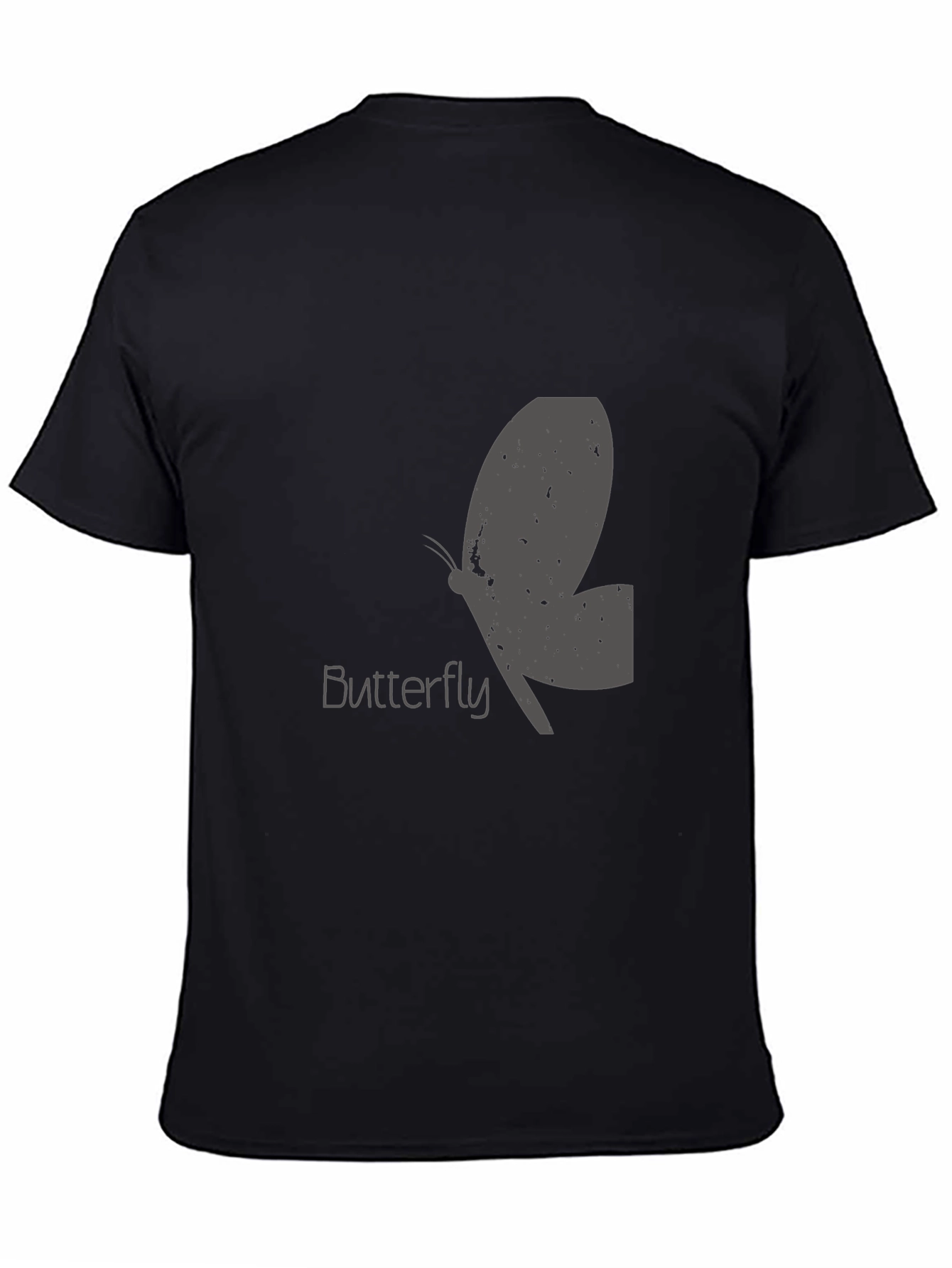 Mens Black Butterfly Graphic T-Shirt