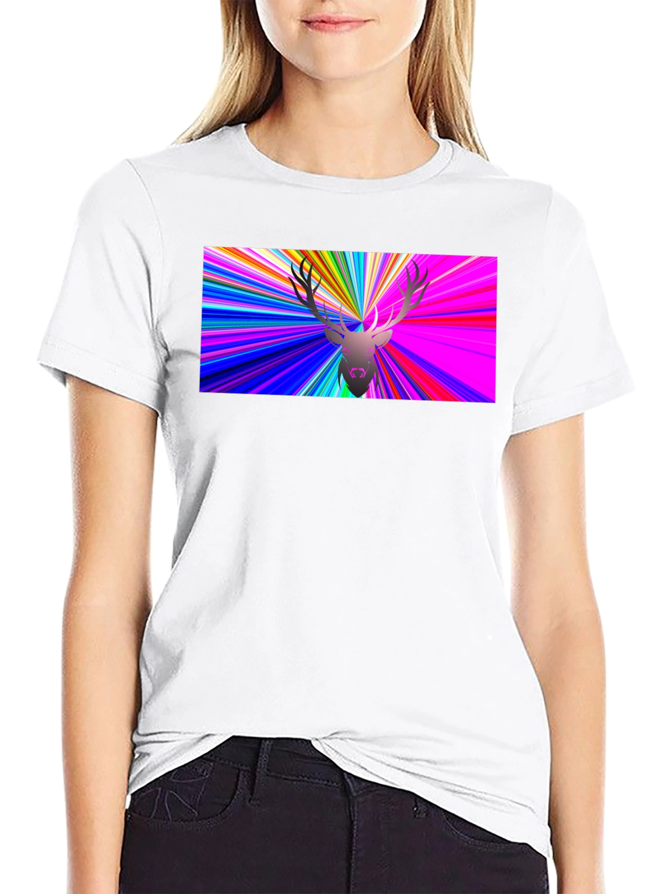 Psychedelic Deer Graphic T-Shirt