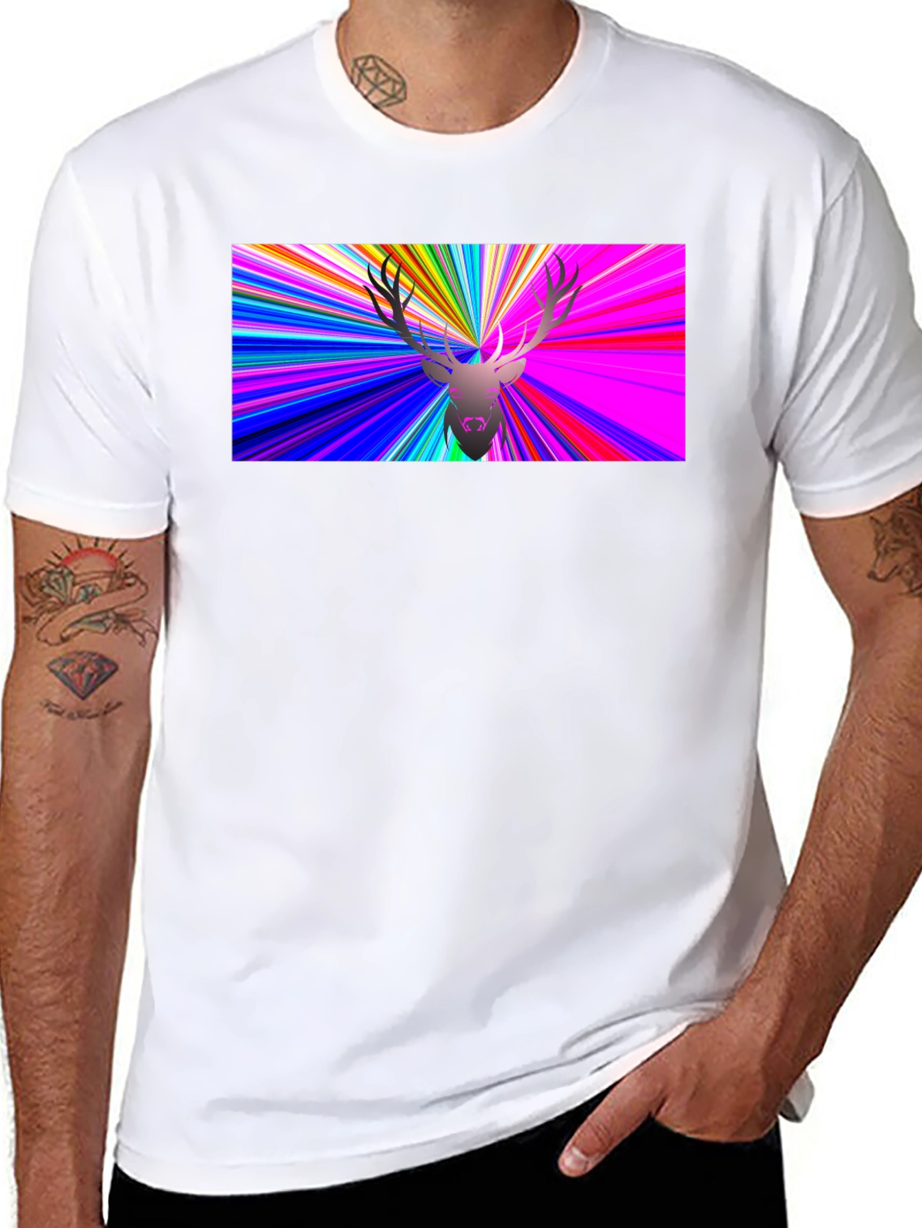 Psychedelic Deer Graphic T-Shirt
