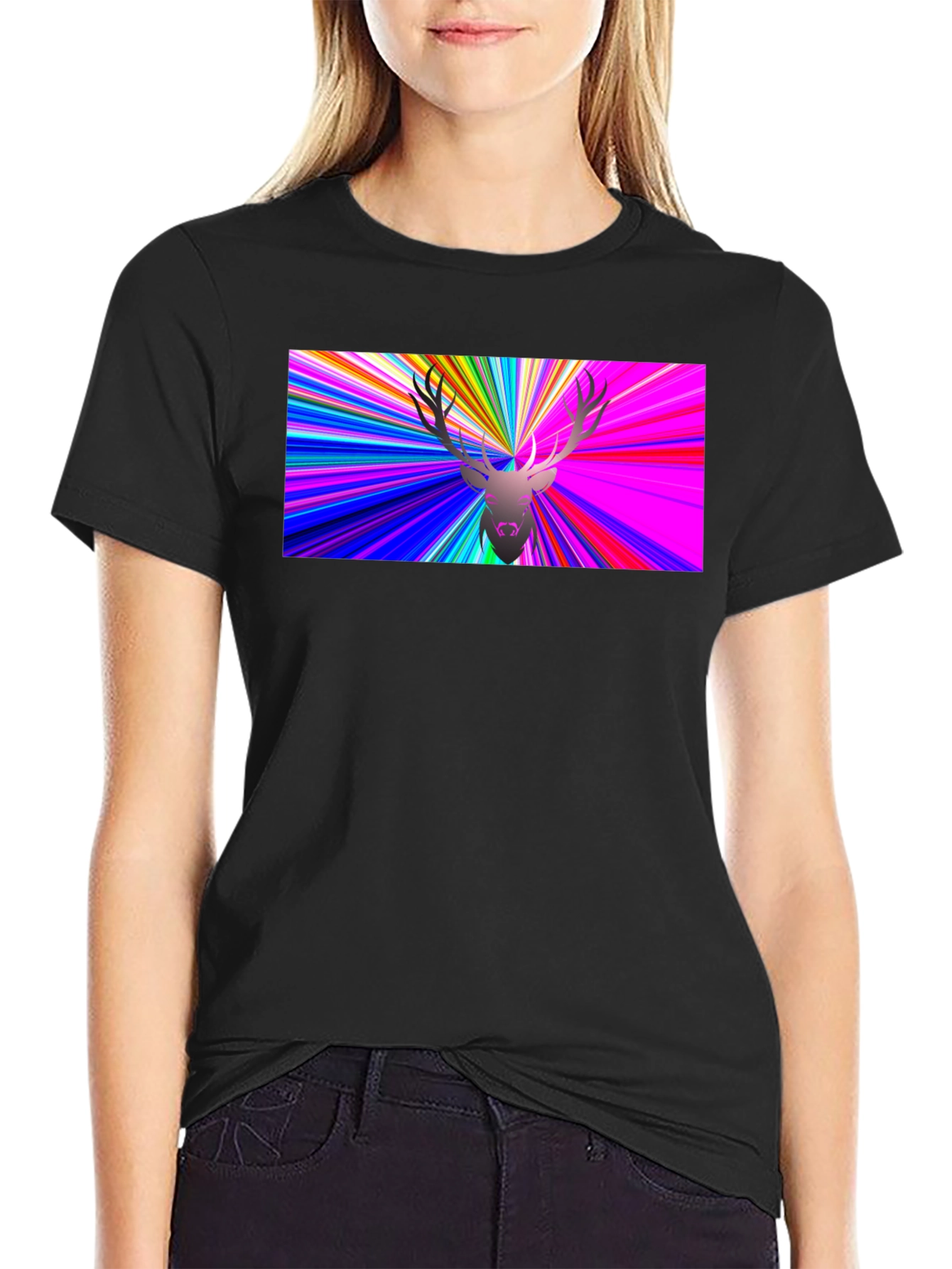 Psychedelic Deer Graphic T-Shirt