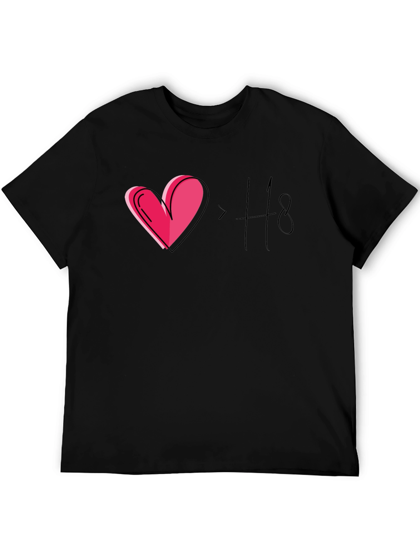 Love > Hate T-Shirt Black Casual Tee
