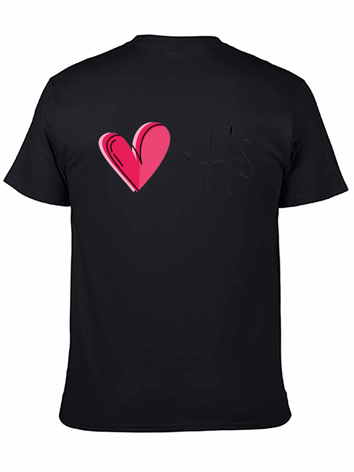Love > Hate T-Shirt Black Casual Tee