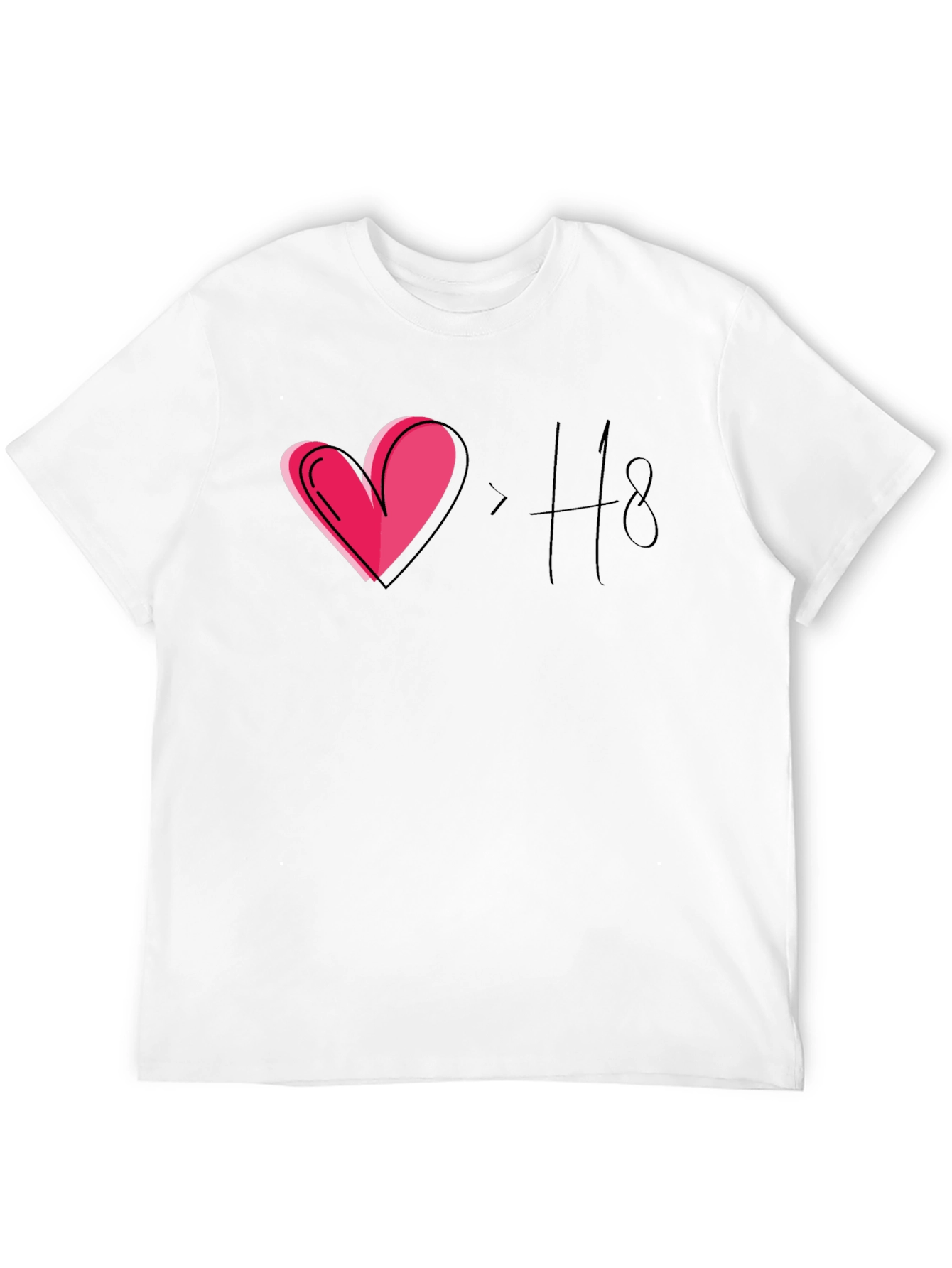 Love > Hate T-Shirt Black Casual Tee