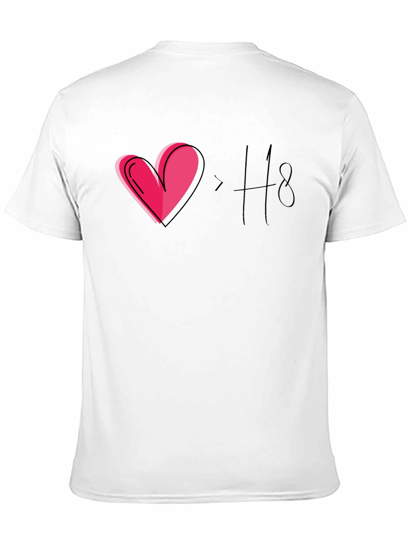 Love > Hate T-Shirt Black Casual Tee
