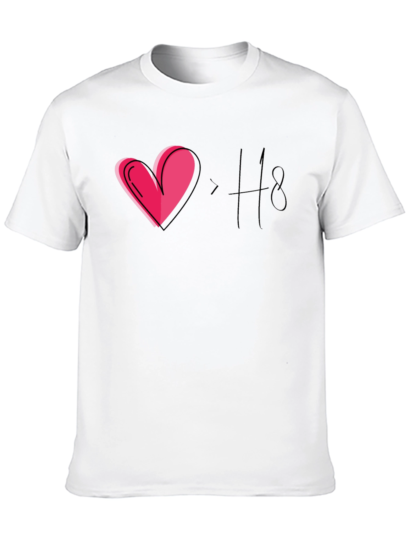 Love > Hate T-Shirt Black Casual Tee