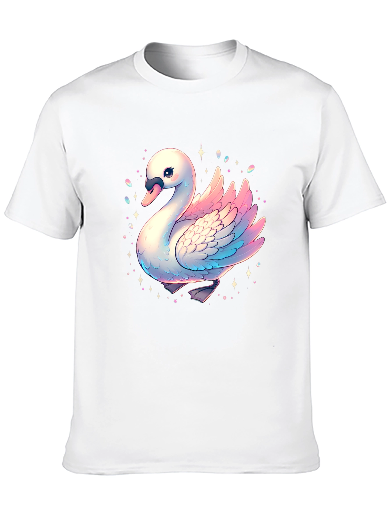 Swan Graphic T-Shirt - Black Cotton Tee