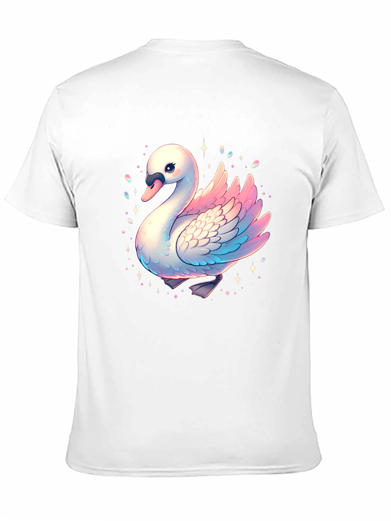 Swan Graphic T-Shirt - Black Cotton Tee