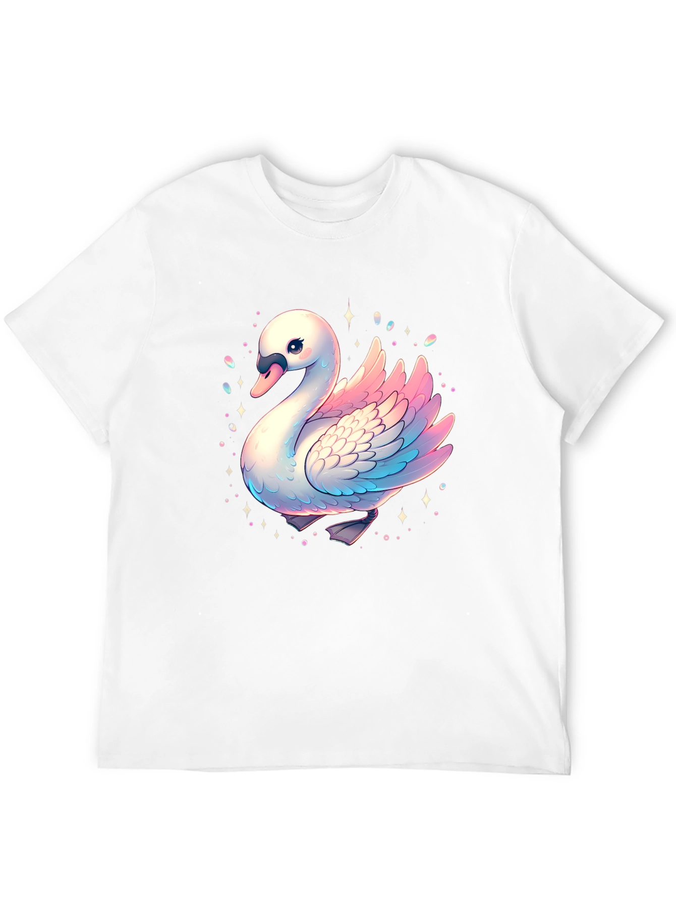Swan Graphic T-Shirt - Black Cotton Tee