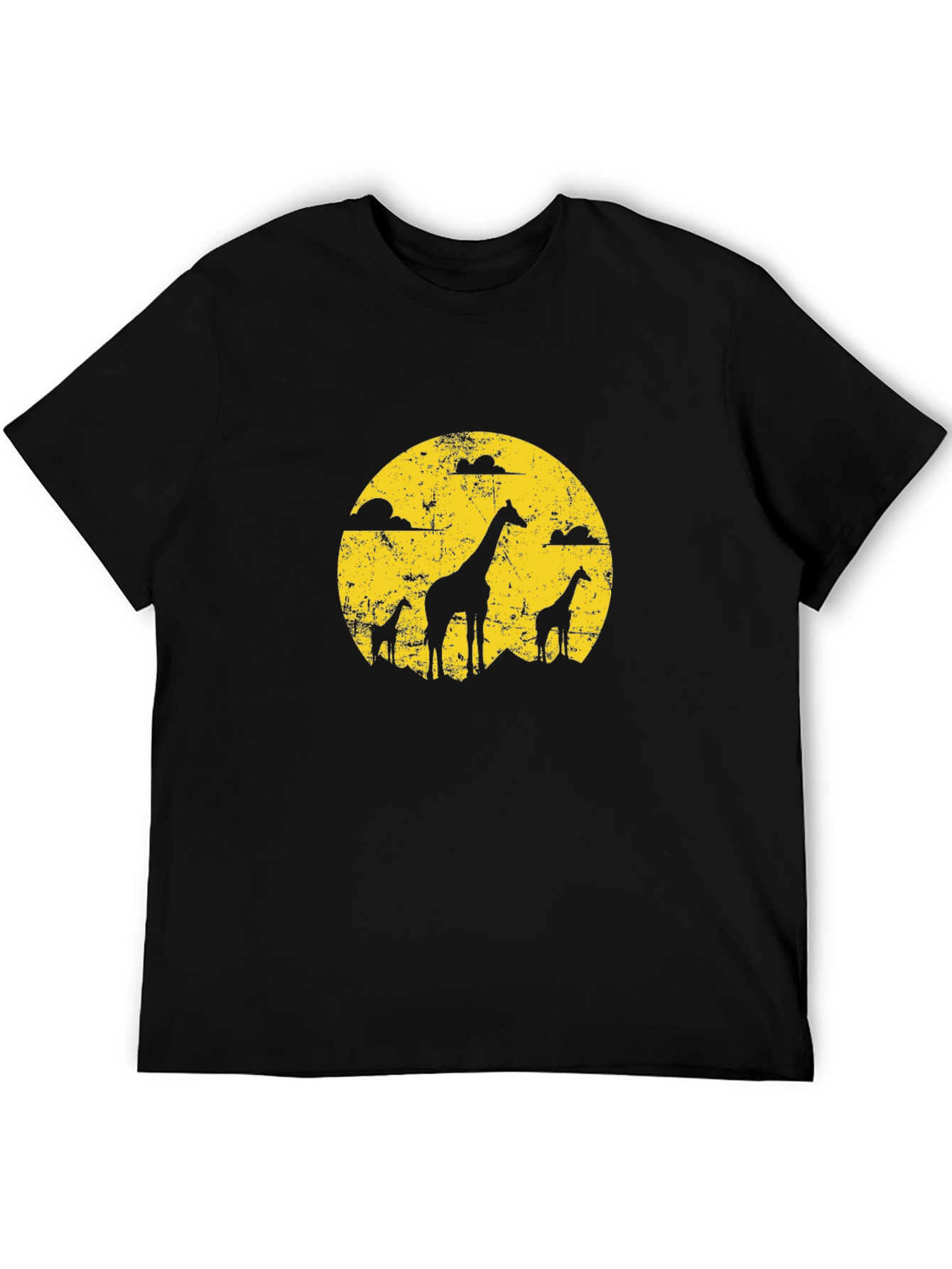 Giraffe Silhouette Graphic Tee - Black