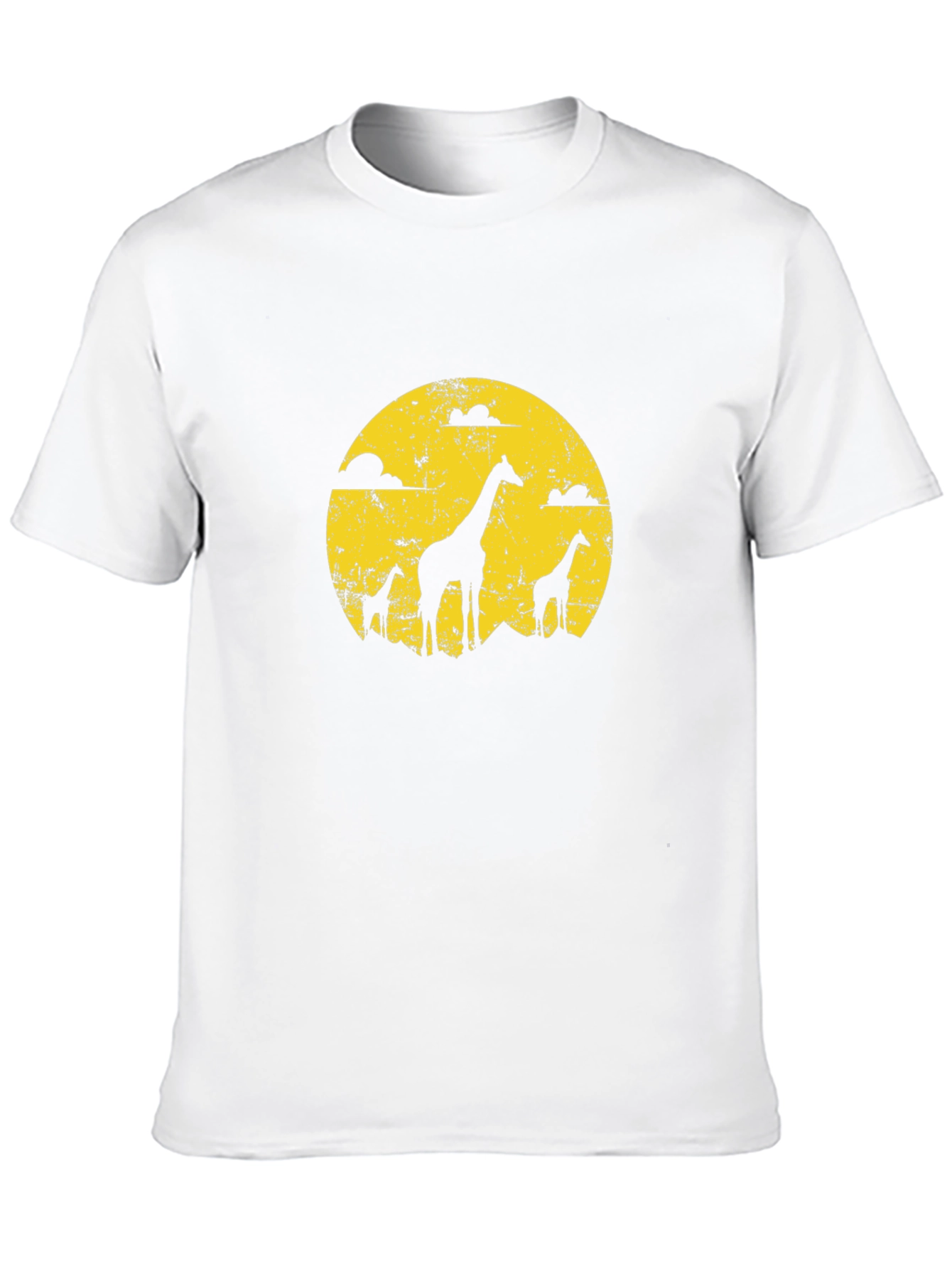 Giraffe Silhouette Graphic Tee - Black
