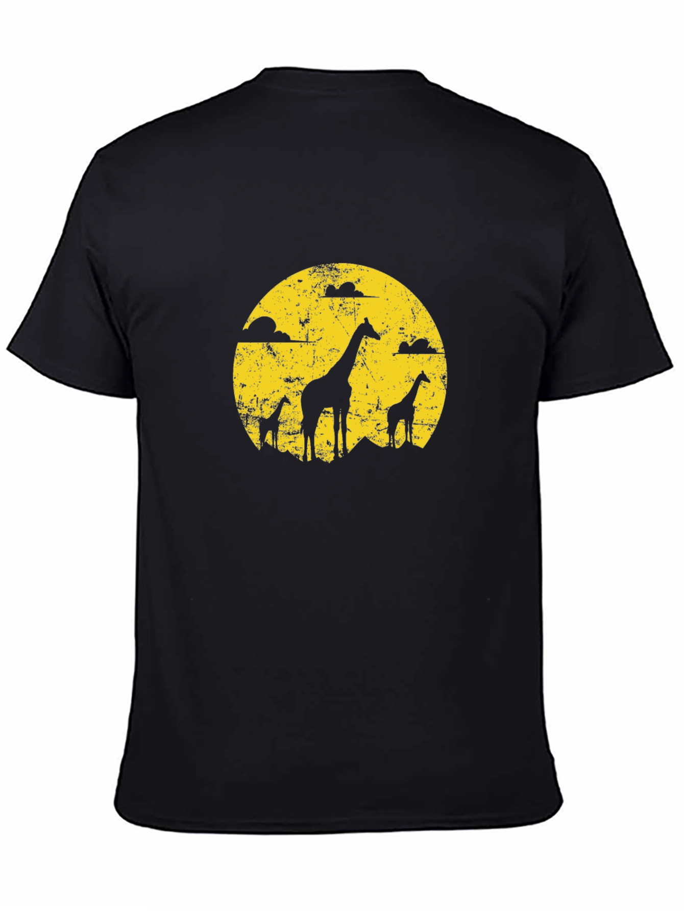 Giraffe Silhouette Graphic Tee - Black