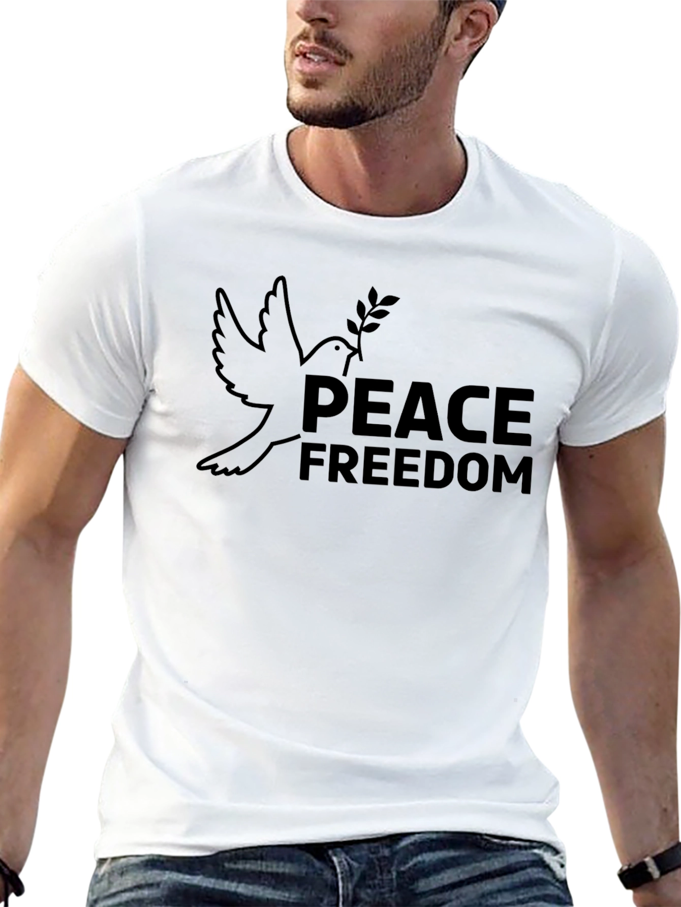 Peace & Freedom Graphic T-Shirt - Black