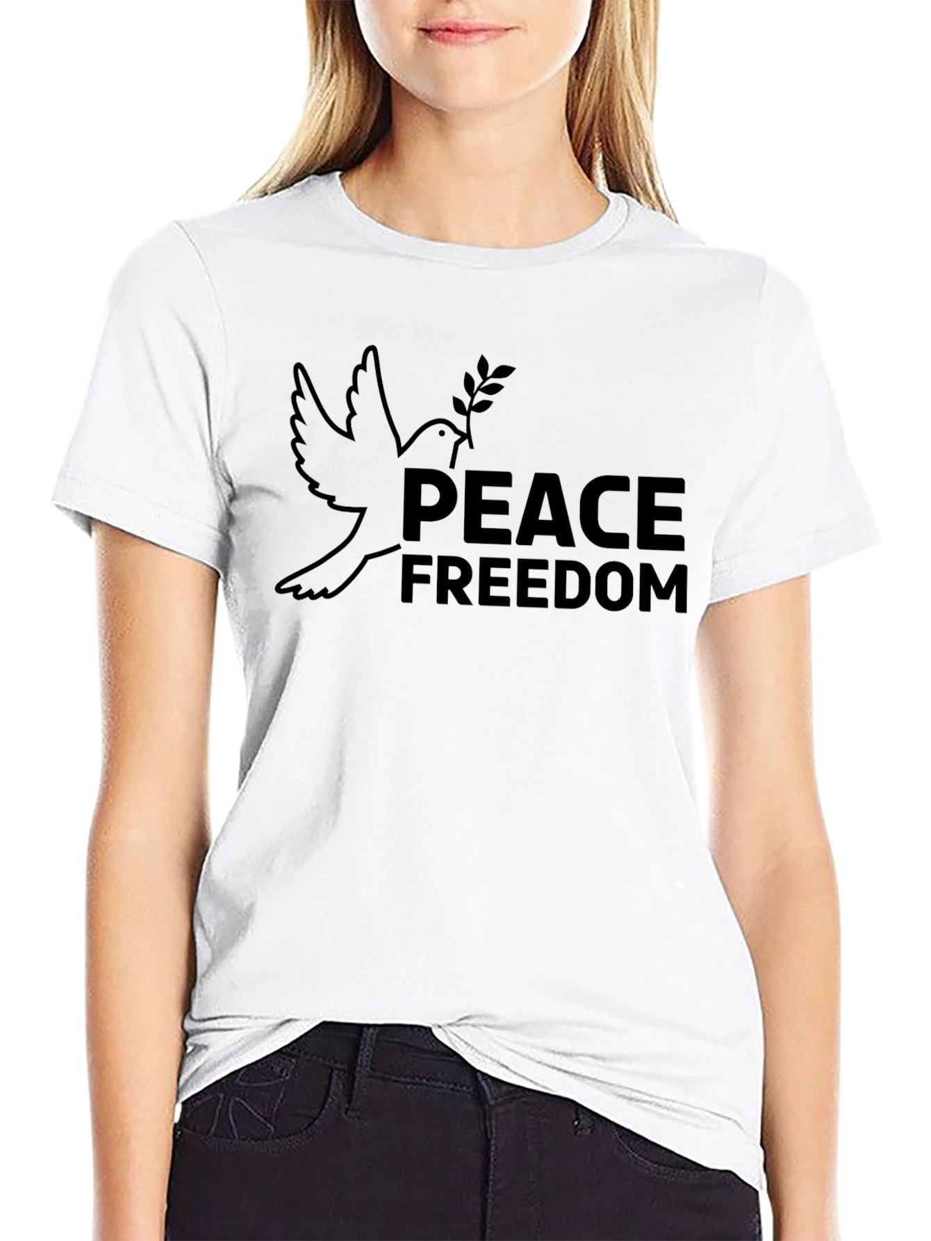 Peace & Freedom Graphic T-Shirt - Black