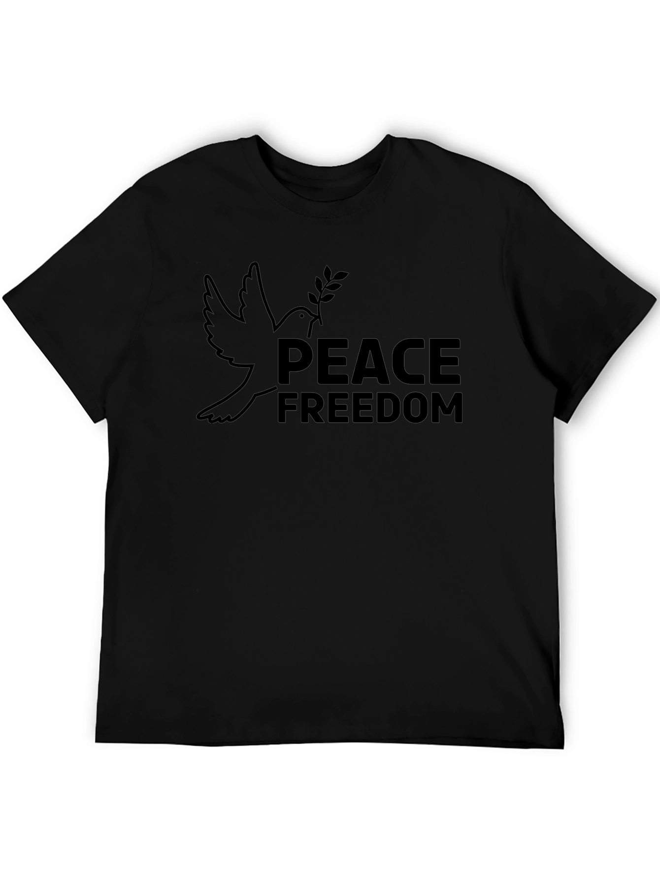 Peace & Freedom Graphic T-Shirt - Black