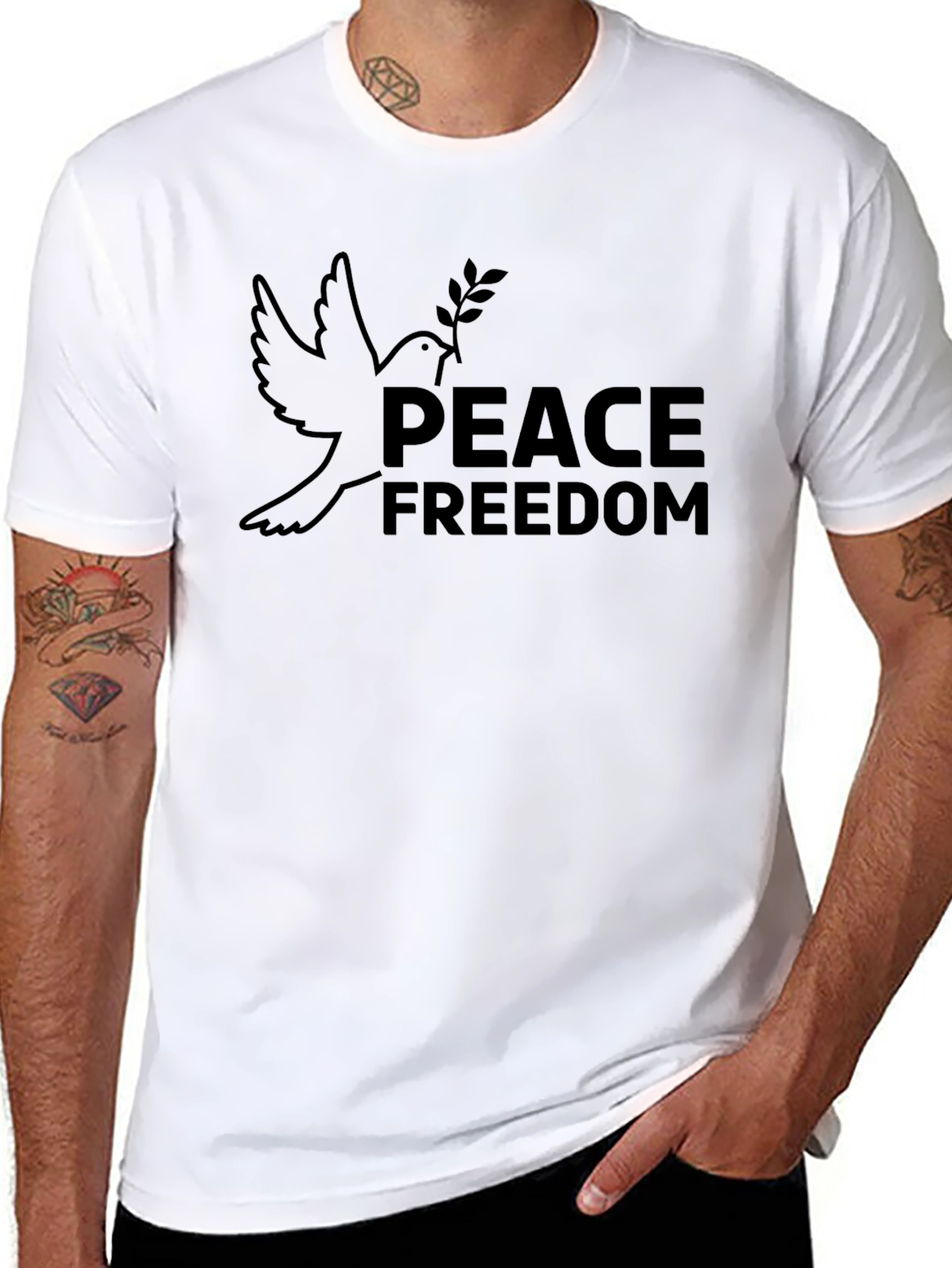 Peace & Freedom Graphic T-Shirt - Black
