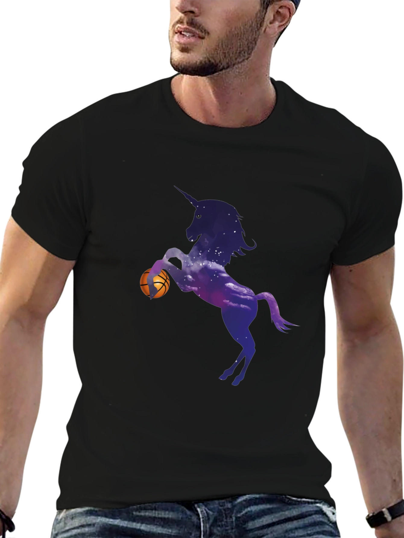 Unicorn Basketball Black T-Shirt