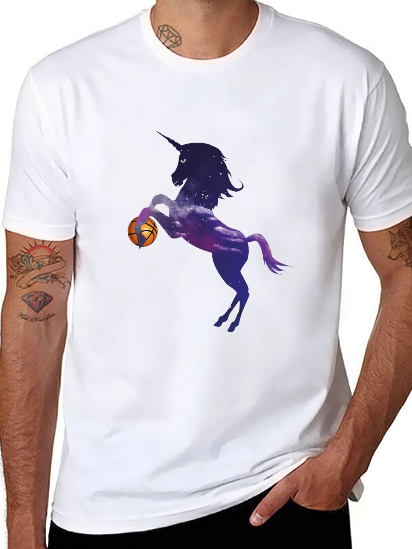 Unicorn Basketball Black T-Shirt