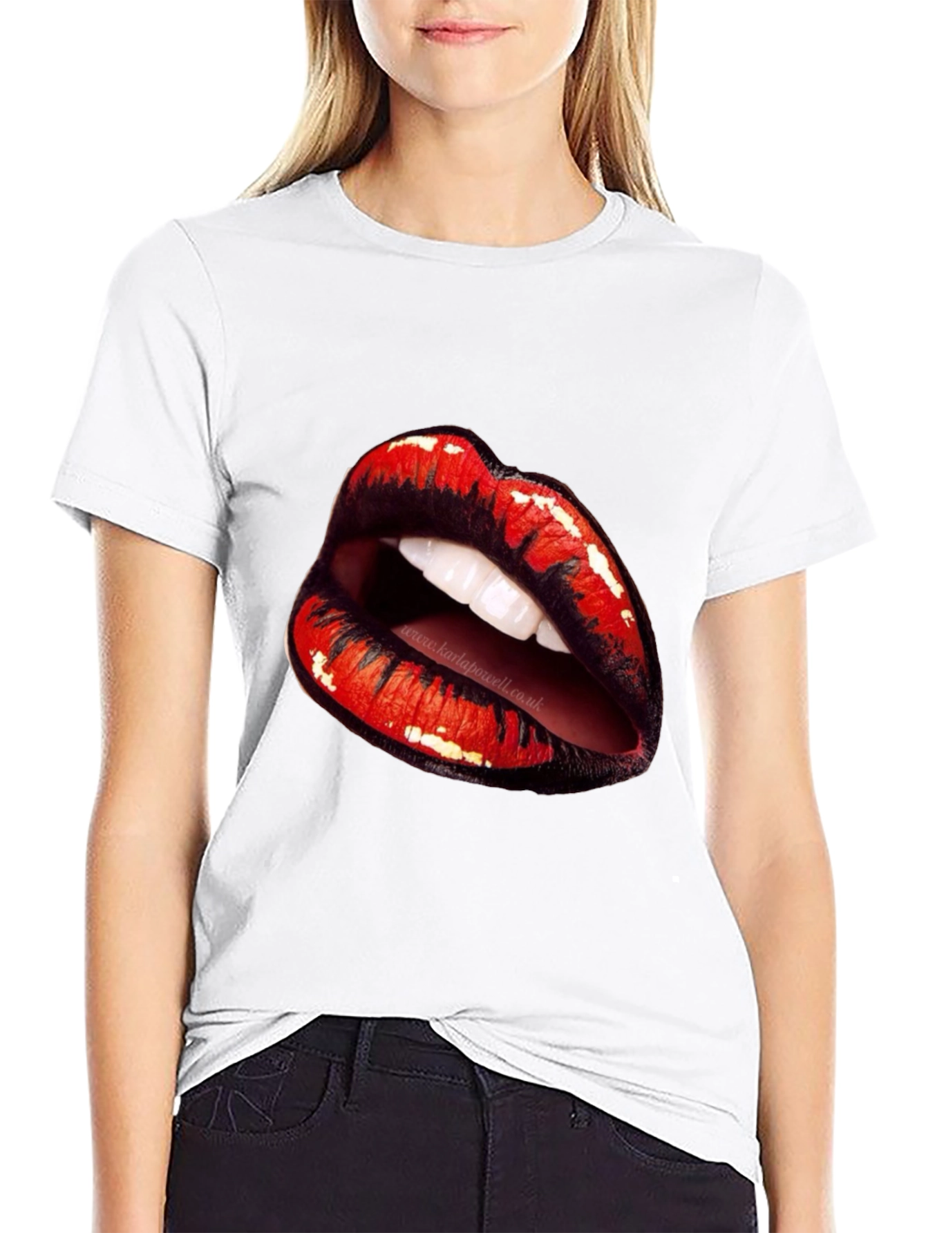 Lips Graphic Black T-Shirt