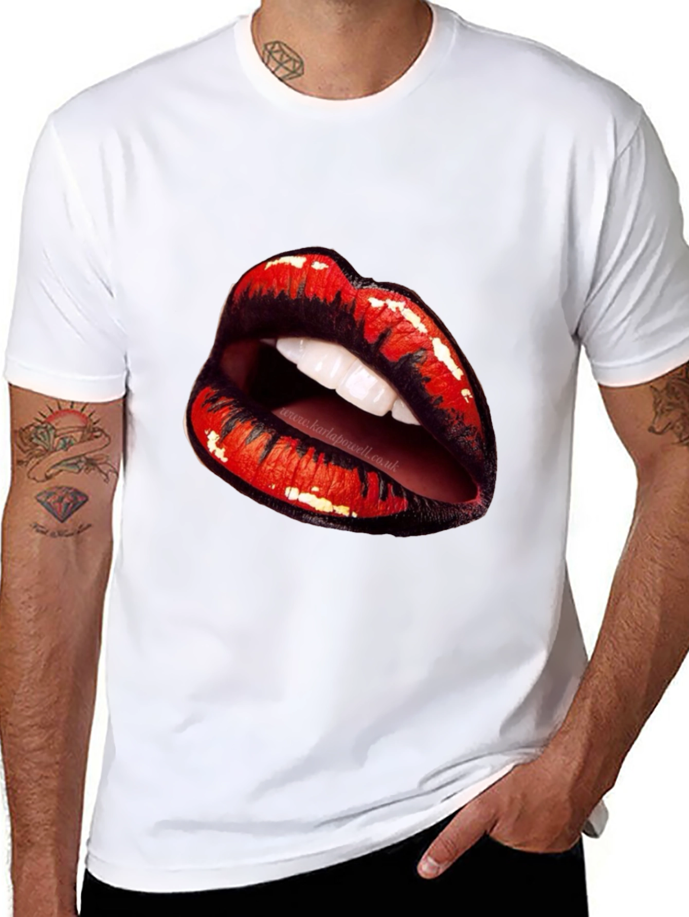 Lips Graphic Black T-Shirt