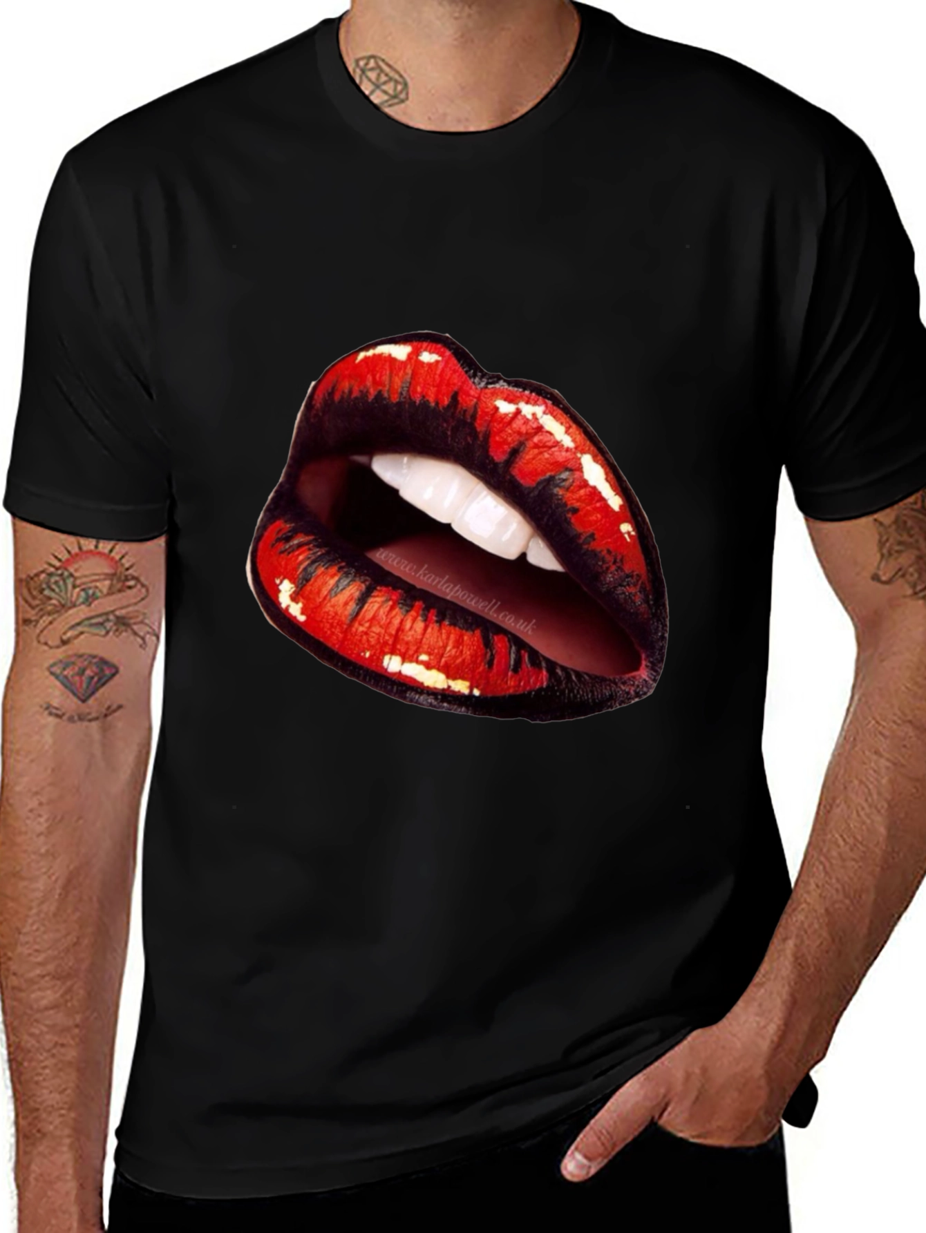 Lips Graphic Black T-Shirt