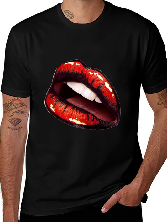 Lips Graphic Black T-Shirt