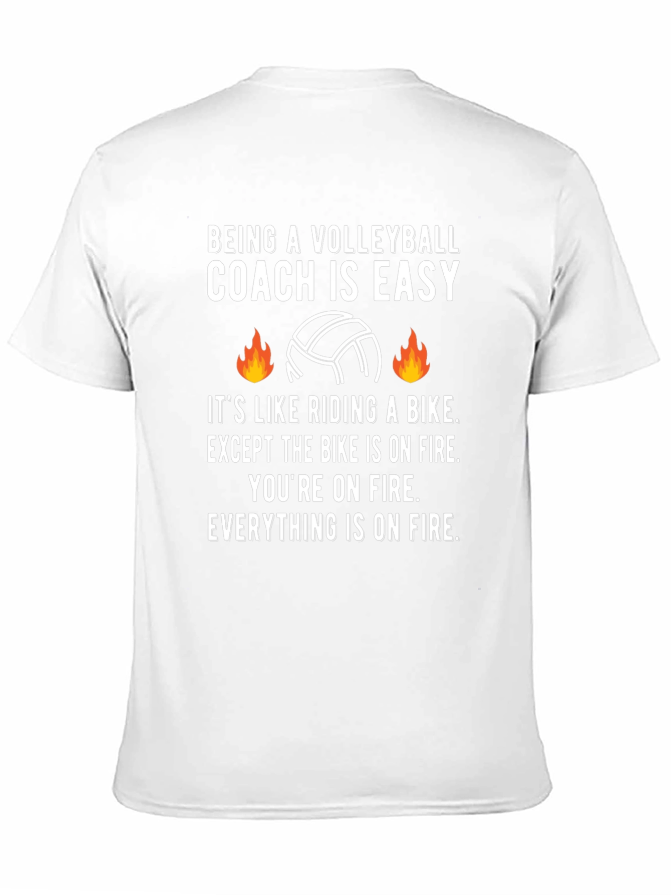 Volleyball Coach On Fire Graphic Tee