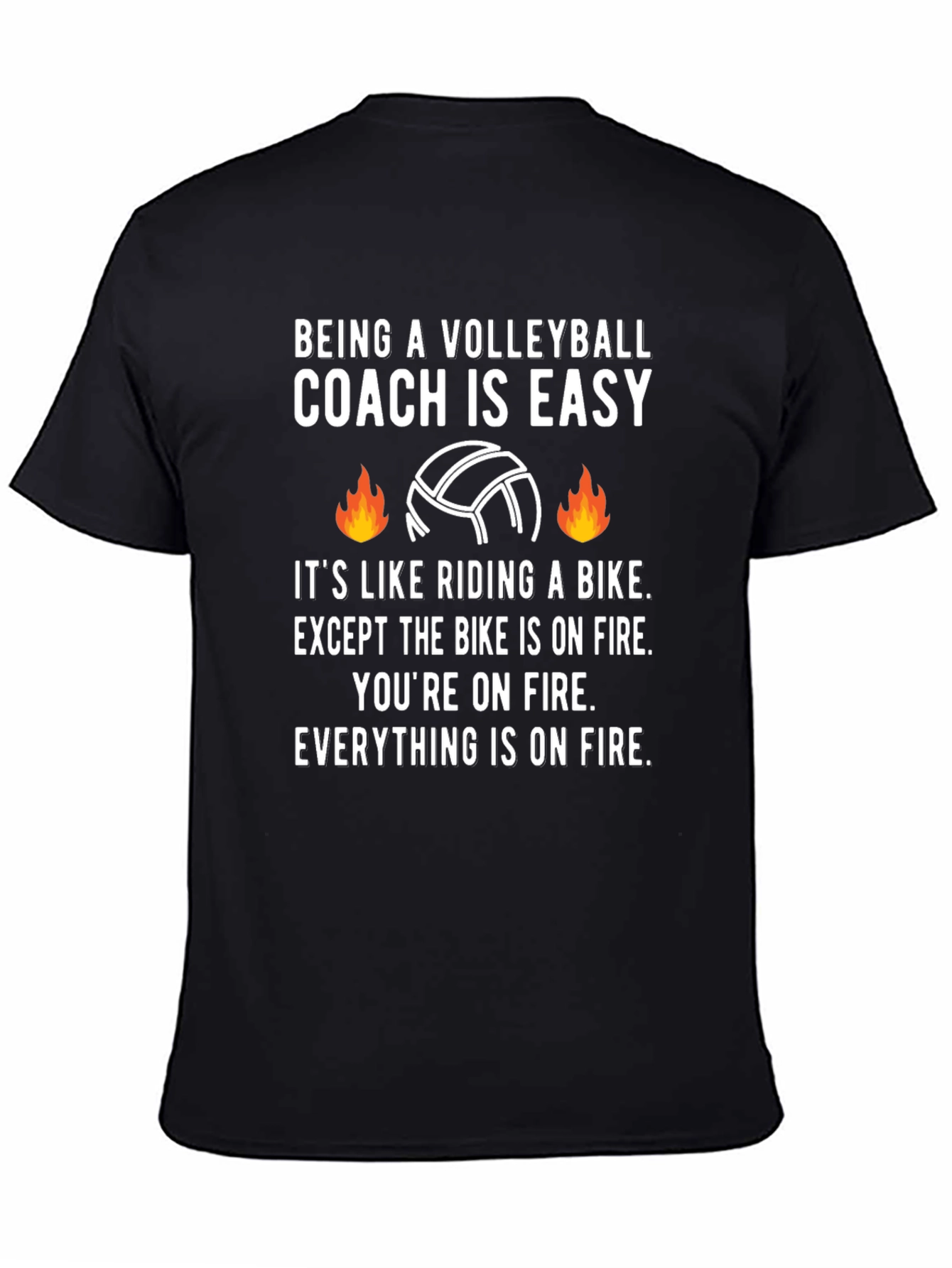 Volleyball Coach On Fire Graphic Tee