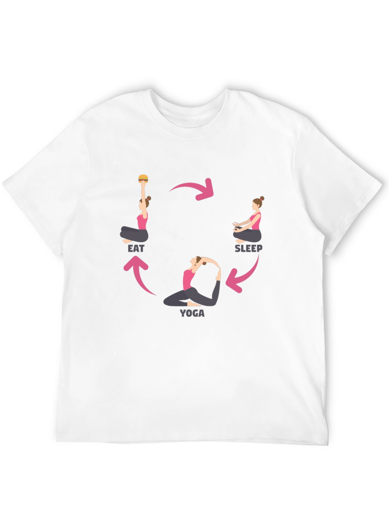 Eat Sleep Yoga Cycle Black T-Shirt