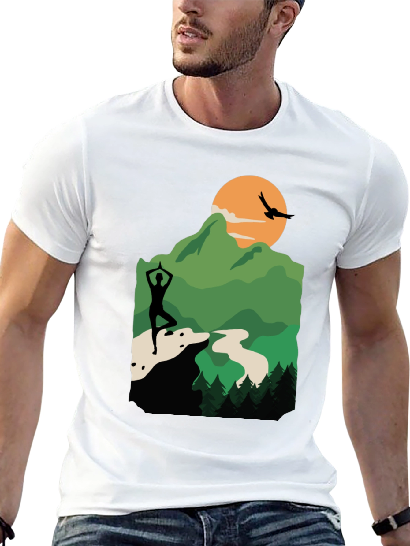 Nature Yoga Silhouette Graphic Tee