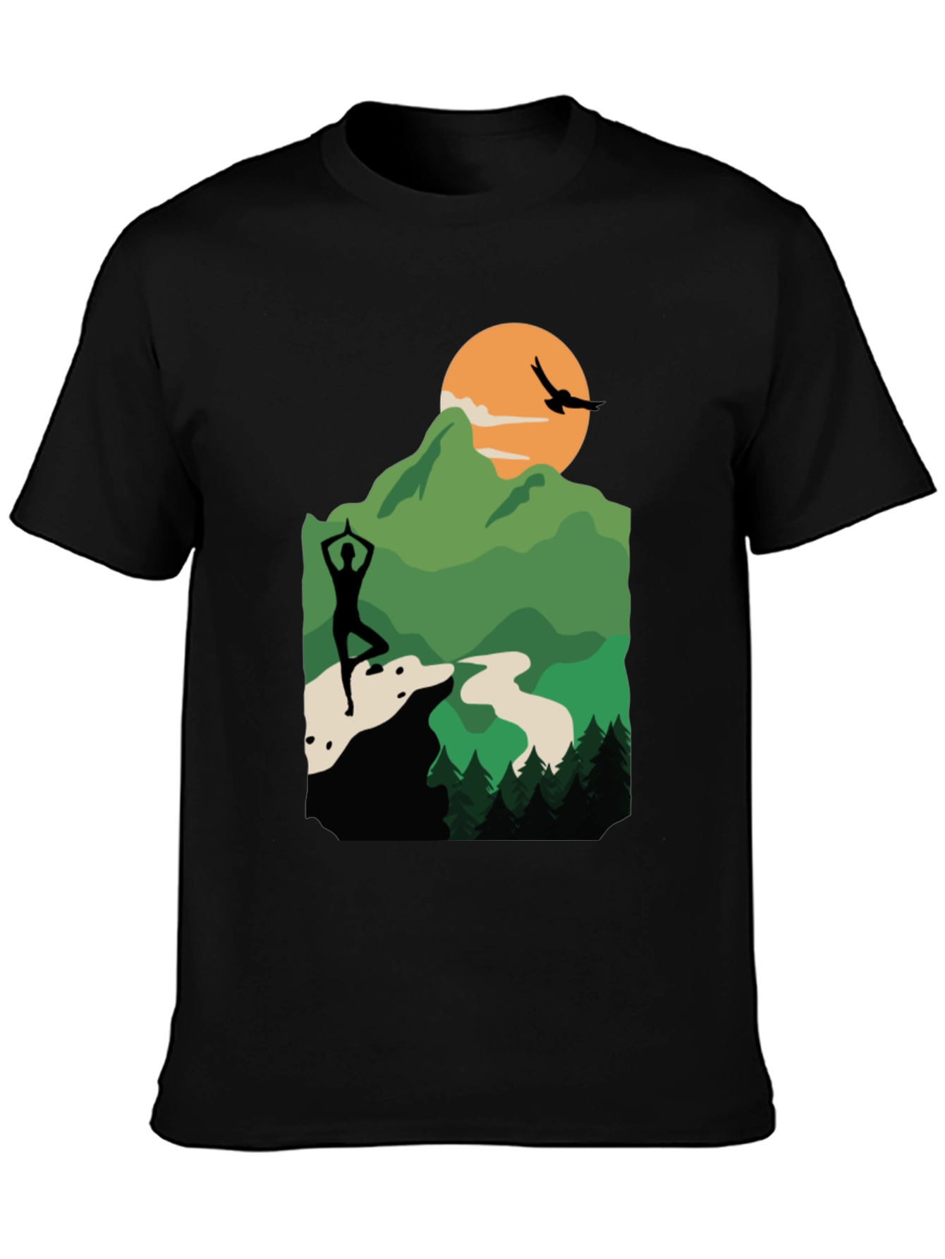 Nature Yoga Silhouette Graphic Tee